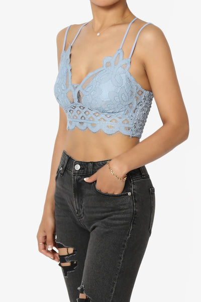 Sweet Muse Scallop Lace Bralette in Ash Blue