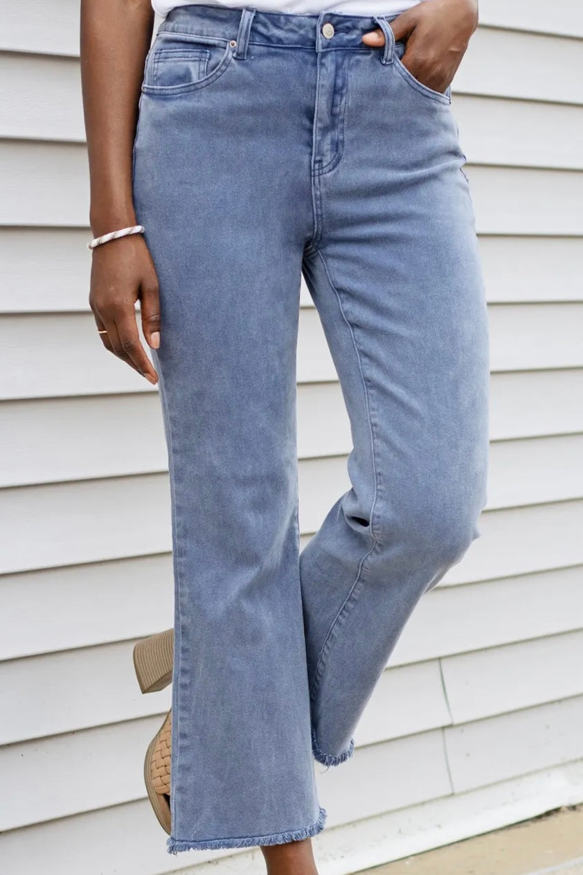 ***DOORBUSTER*** It's About Time 2 Colored Denim Wide Leg Jeans in Blackberry