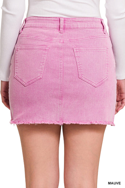 ***DOORBUSTER*** It's About Time Colored Denim Mini Skirt in Mauve