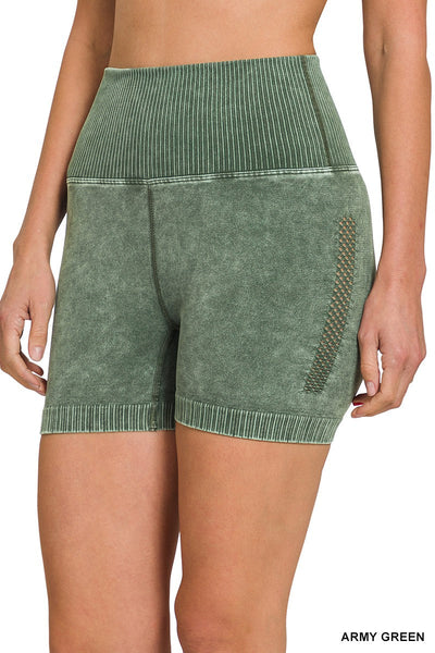 Keep it Close Compression Biker Shorts in Army Green