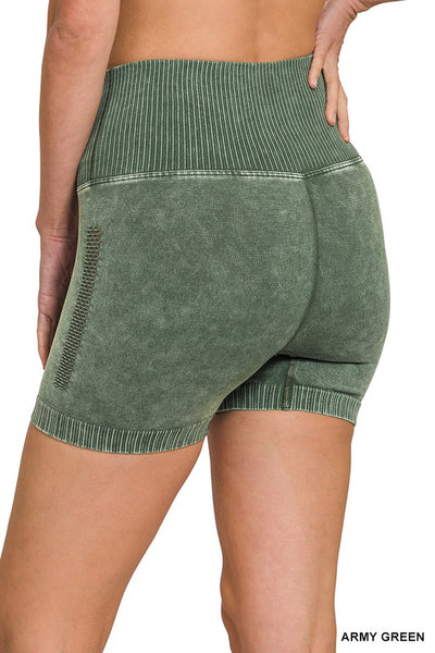 Keep it Close Compression Biker Shorts in Army Green