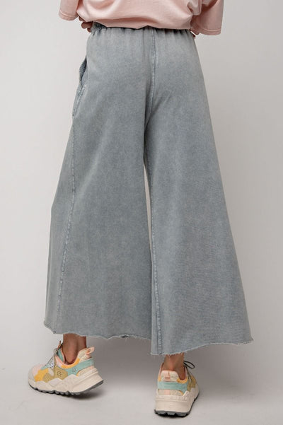 Stay Comfy Wide Leg Comfy Pants in Faded Teal