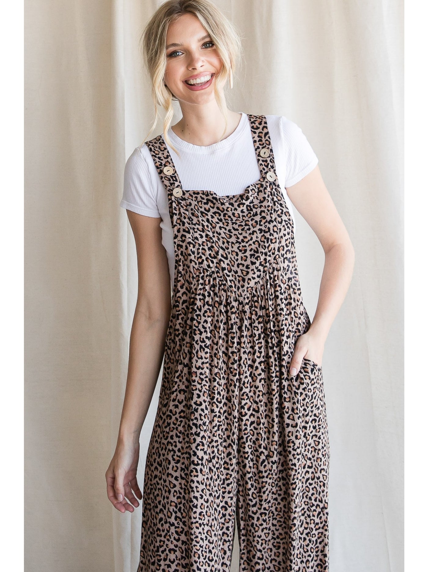 Safari Party Oversized Jumpsuit Overalls in Taupe