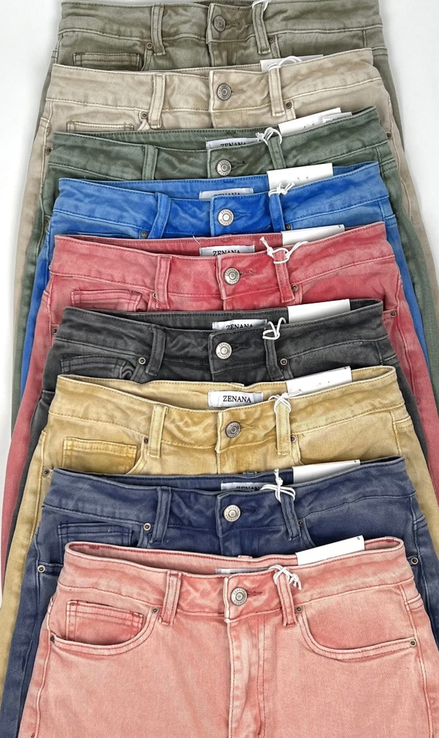 ***DOORBUSTER*** It's About Time 2 Colored Denim Wide Leg Jeans in Ash Pink