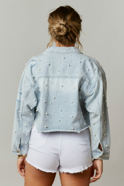 One in a Million Denim and Pearls Jacket