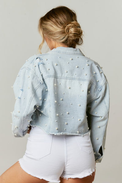 One in a Million Denim and Pearls Jacket