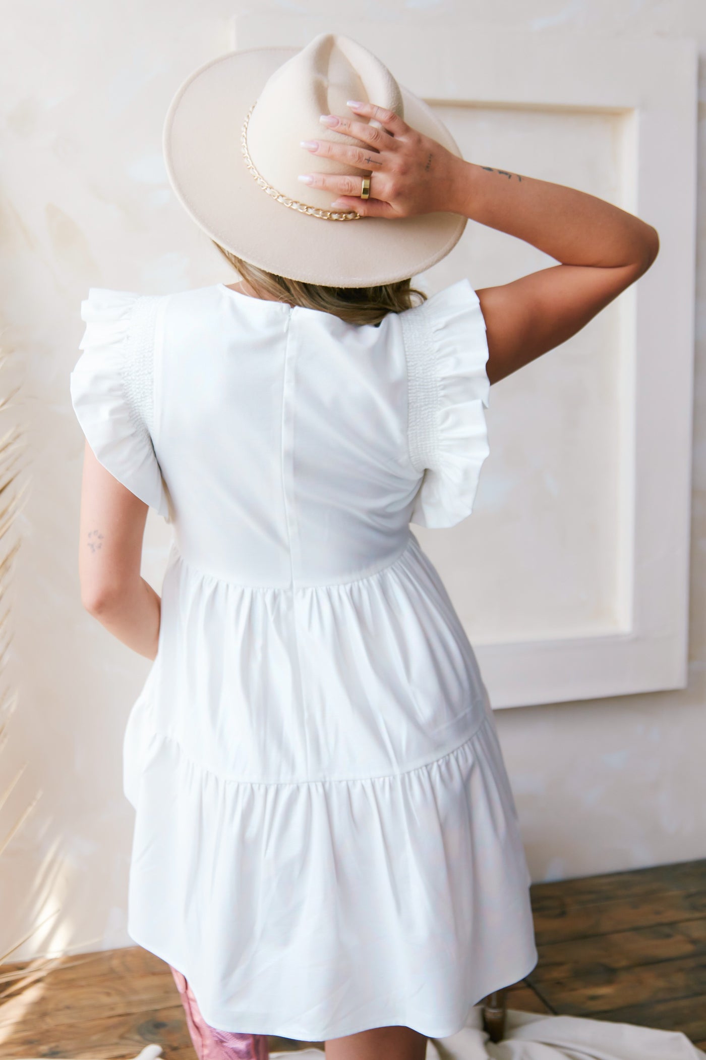 Sweet Southern Belle Star Patch Dress in Ivory Pearl