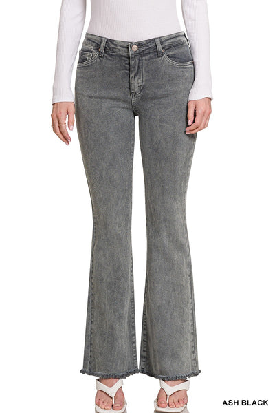 ***DOORBUSTER*** It's About Time Colored Denim Flares in Ash Black
