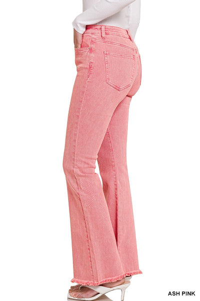 ***DOORBUSTER*** It's About Time Colored Denim Flares in Ash Pink