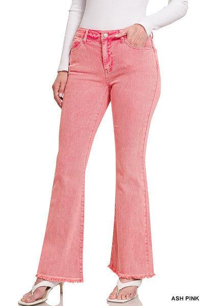 ***DOORBUSTER*** It's About Time Colored Denim Flares in Ash Pink