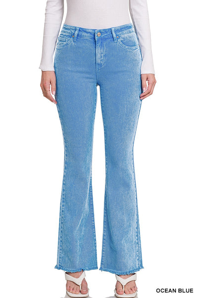 ***DOORBUSTER*** It's About Time Colored Denim Flares in Ocean Blue