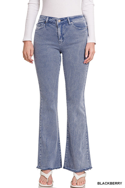 ***DOORBUSTER*** It's About Time Colored Denim Flares in Blackberry