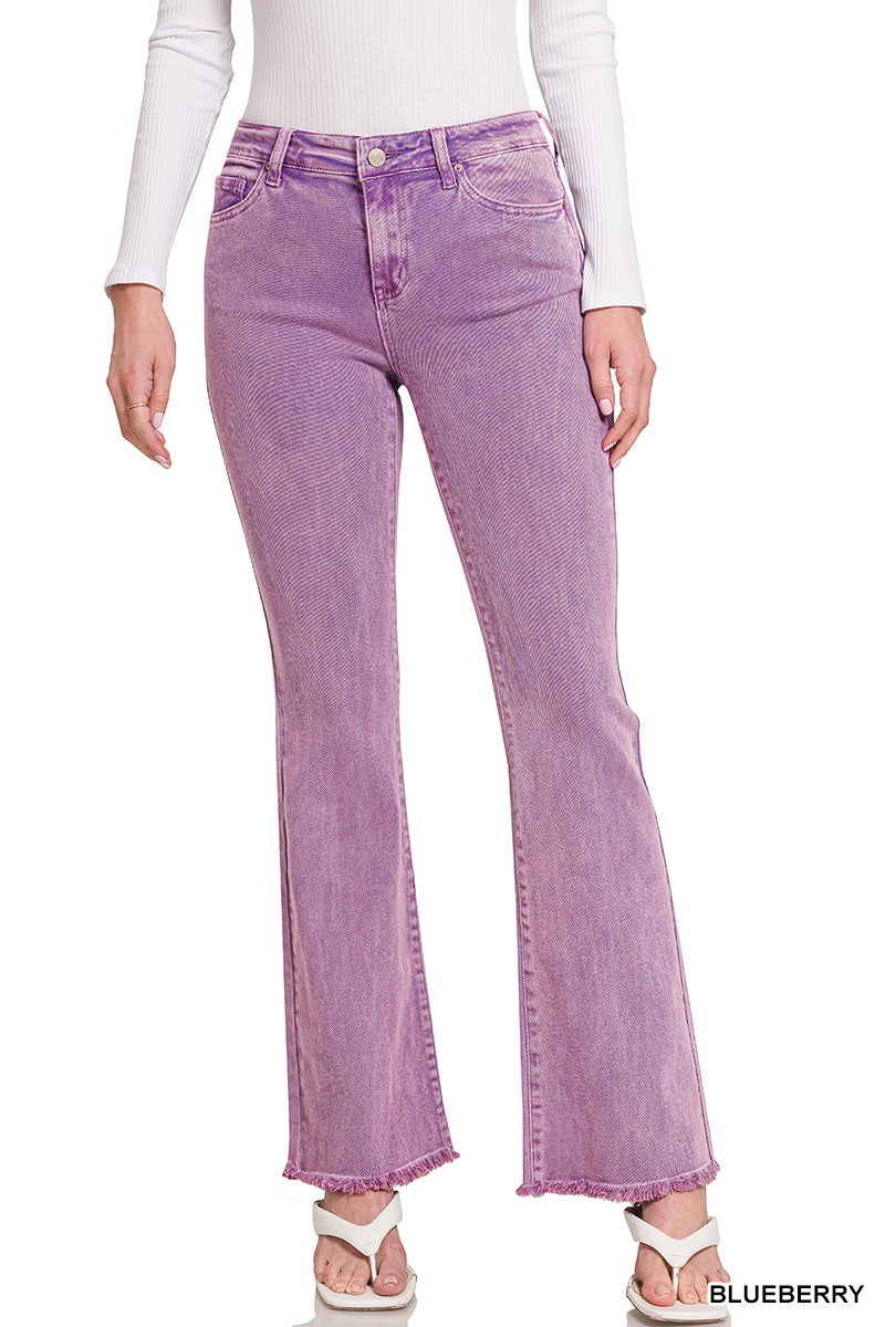 ***DOORBUSTER*** It's About Time Colored Denim Flares in Blueberry