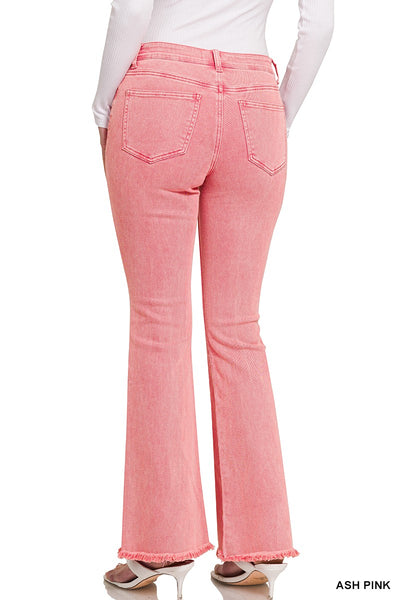 ***DOORBUSTER*** It's About Time Colored Denim Flares in Ash Pink