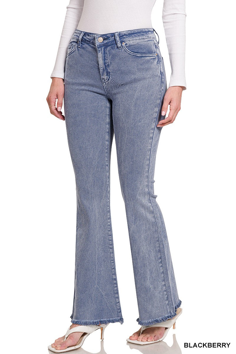 ***DOORBUSTER*** It's About Time Colored Denim Flares in Blackberry