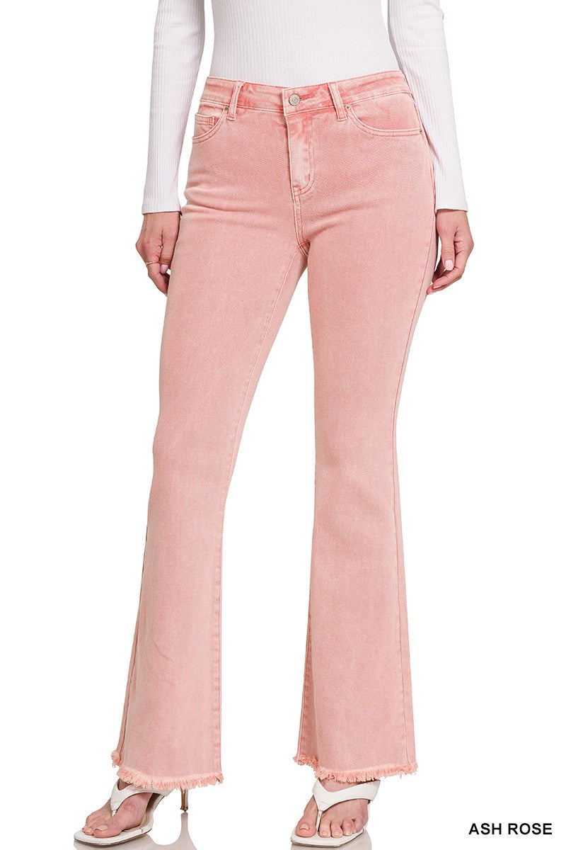 ***DOORBUSTER*** It's About Time Colored Denim Flares in Ash Rose