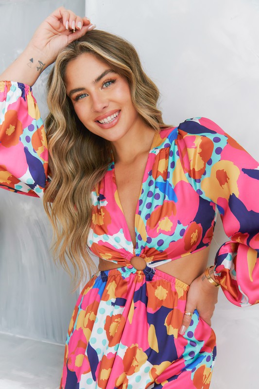 St. Tropez Floral Vacation Maxi Dress