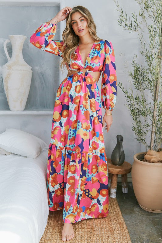 St. Tropez Floral Vacation Maxi Dress