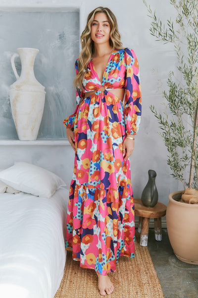 St. Tropez Floral Vacation Maxi Dress