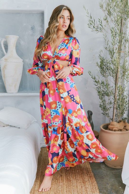 St. Tropez Floral Vacation Maxi Dress