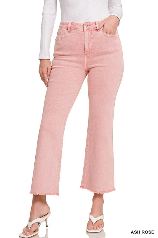 ***DOORBUSTER*** It's About Time 2 Colored Denim Wide Leg Jeans in Ash Rose