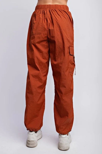 Easy Breezy Parachute Cargo Pants in Cinnamon