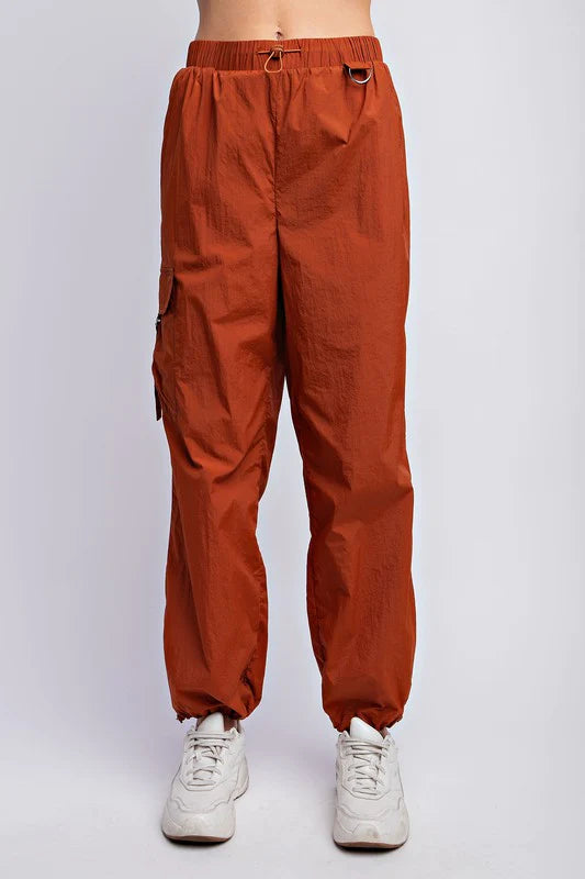 Easy Breezy Parachute Cargo Pants in Cinnamon