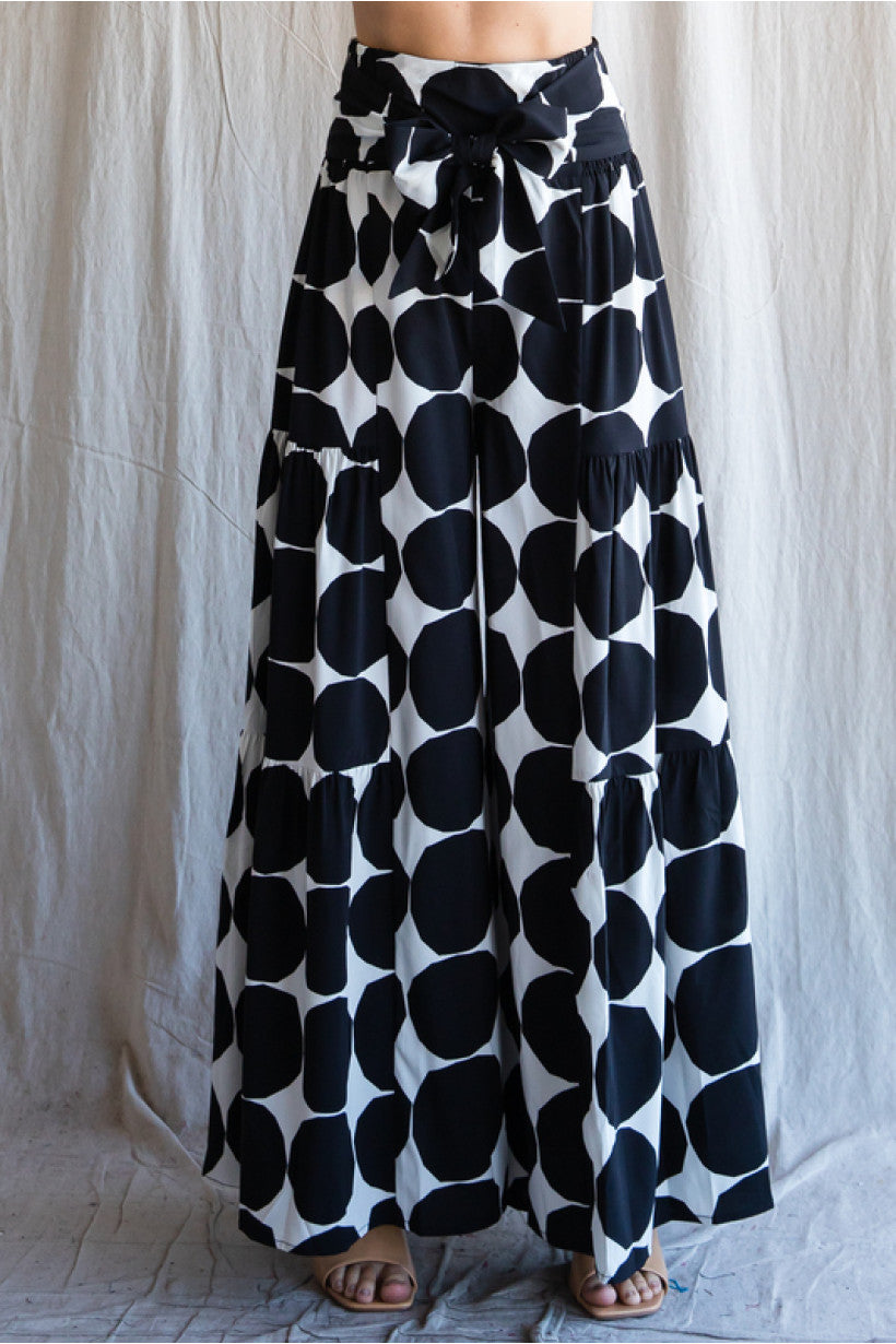 Connect the Dots Palazzo Pants in Black