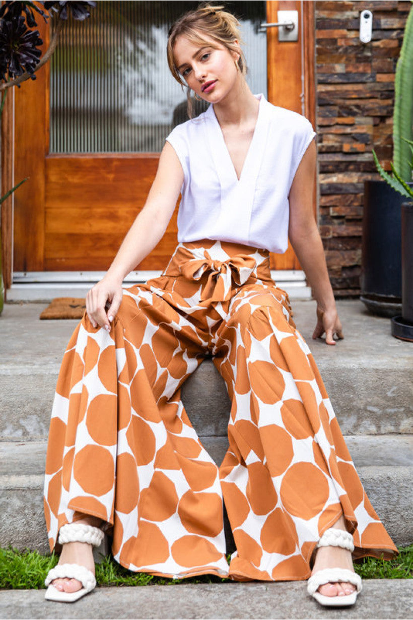 Connect the Dots Palazzo Pants in Toffee