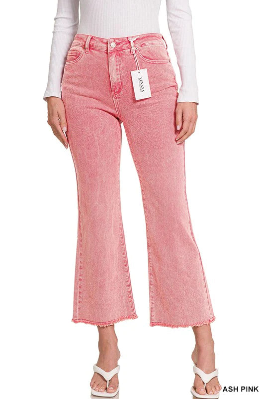 ***DOORBUSTER*** It's About Time 2 Colored Denim Wide Leg Jeans in Ash Pink