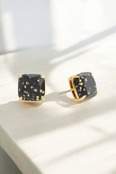 Kate Spade New York Mini Small Square Studs Earrings Black