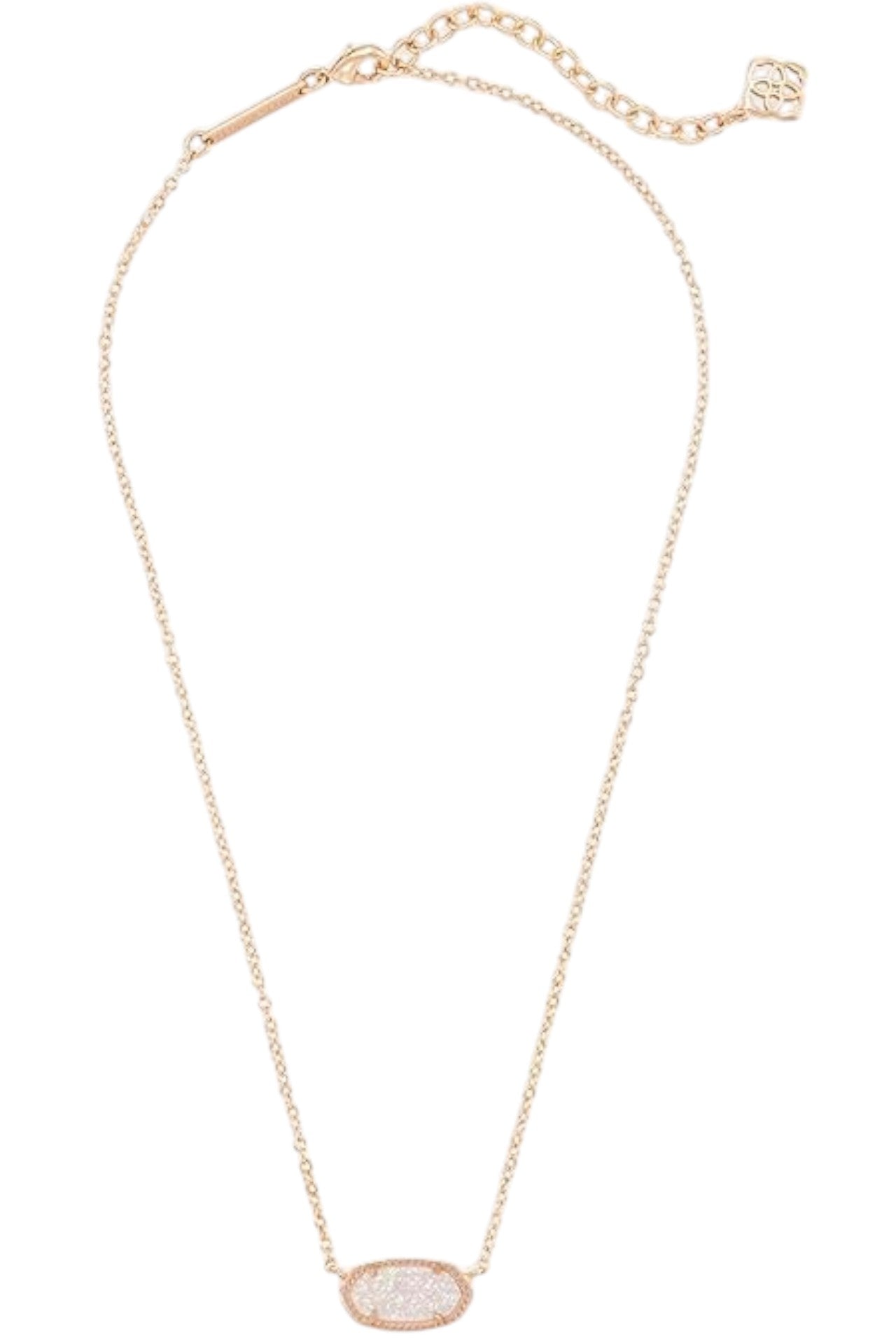 Kendra Scott Elisa Short Pendant in Rose Gold Iridescent Drusy