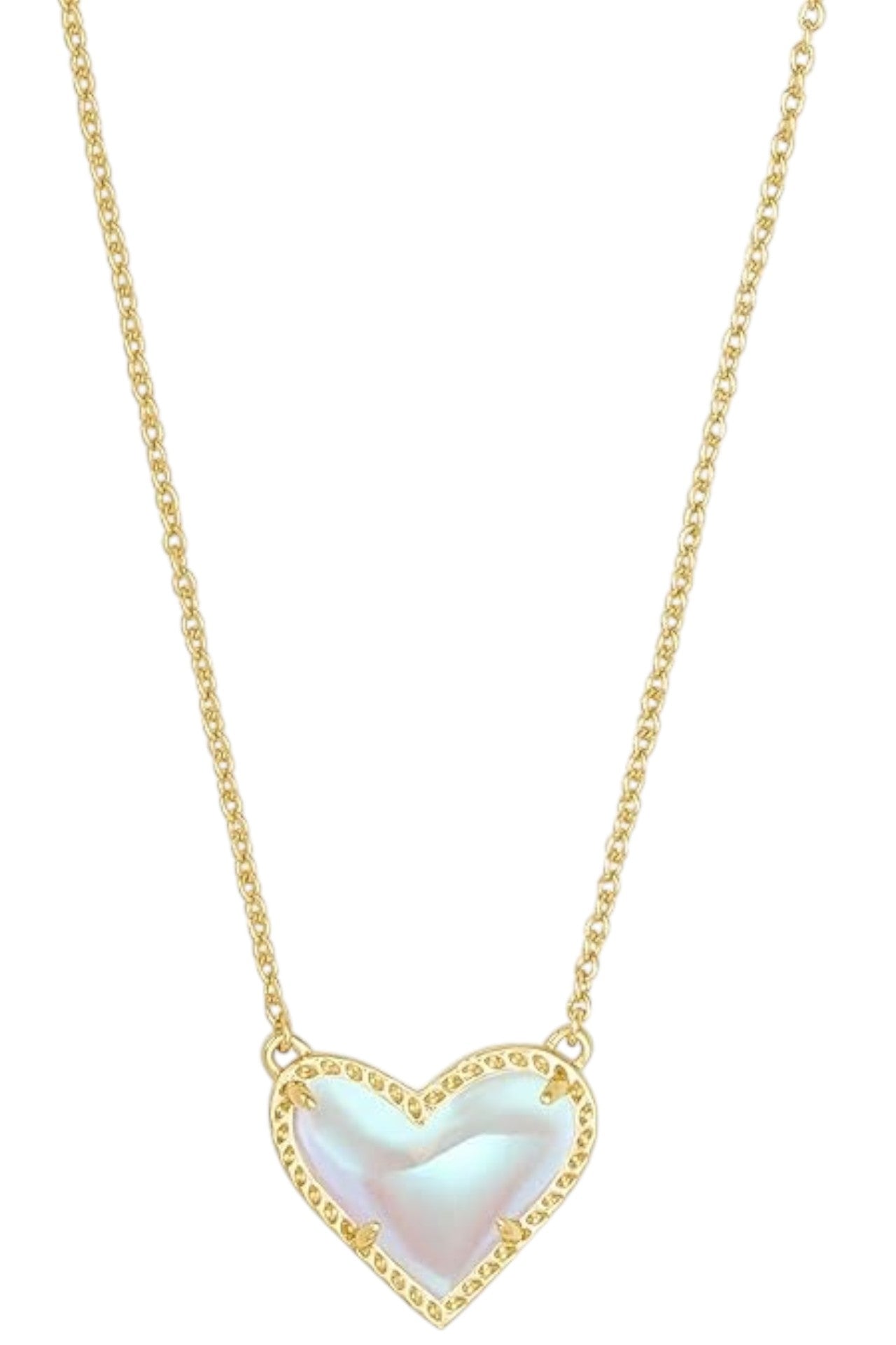 Kendra Scott Ari Heart Pendant in Gold Dichroic Glass