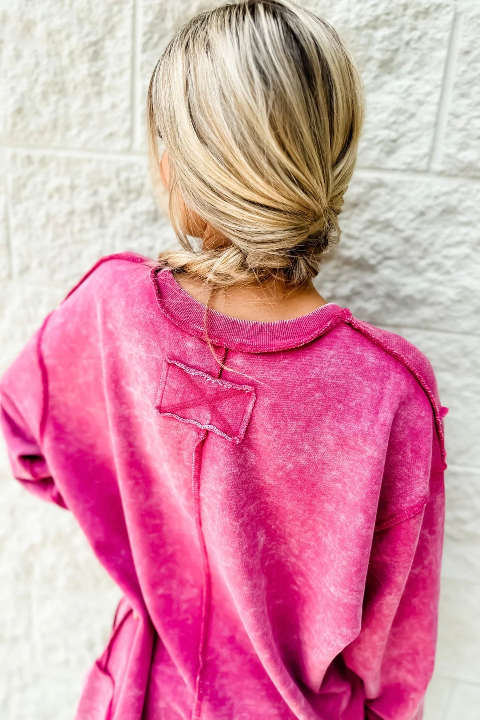 Cozy Babe French Terry Pullover Sweatshirt in Ash Pink