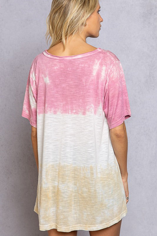 Fading Sunset Tunic Top in Pink Sand