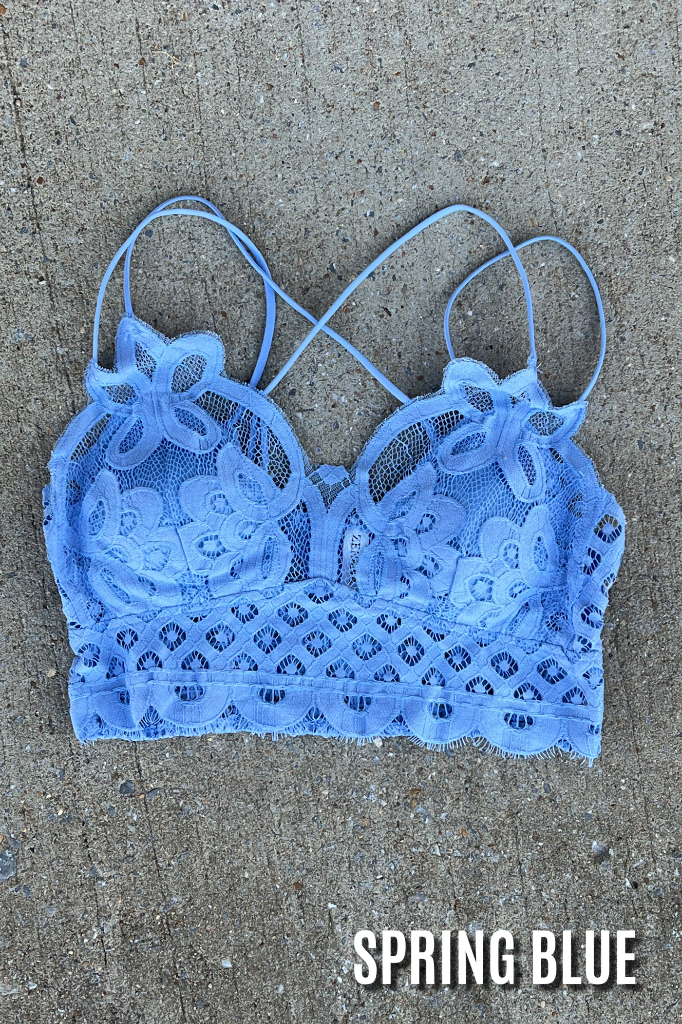 Sweet Muse Scallop Lace Bralette in Spring Blue