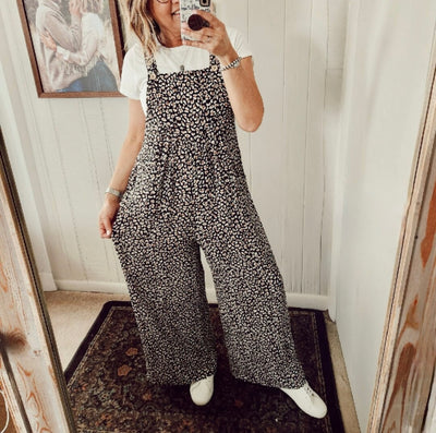 Safari Party Oversized Jumpsuit Overalls in Black