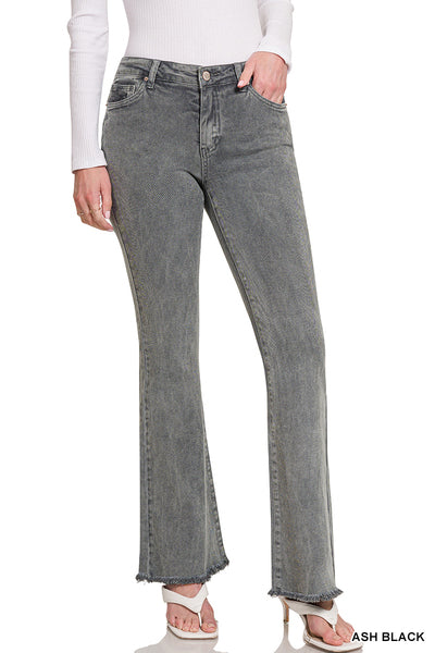 ***DOORBUSTER*** It's About Time Colored Denim Flares in Ash Black