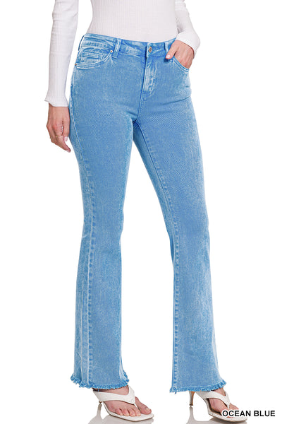 ***DOORBUSTER*** It's About Time Colored Denim Flares in Ocean Blue