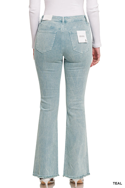 ***DOORBUSTER*** It's About Time Colored Denim Flares in Teal