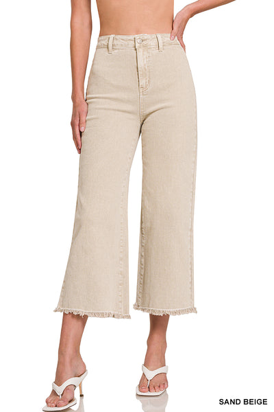***DOORBUSTER*** It's About Time Colored Denim Wide Leg Jeans in Sand Beige