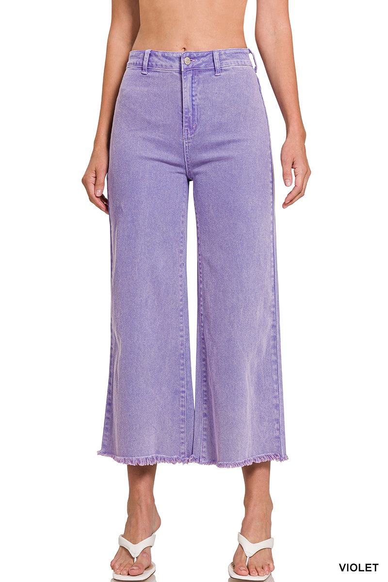 ***DOORBUSTER*** It's About Time Colored Denim Wide Leg Jeans in Violet