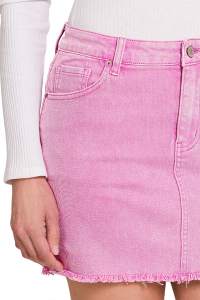 ***DOORBUSTER*** It's About Time Colored Denim Mini Skirt in Mauve