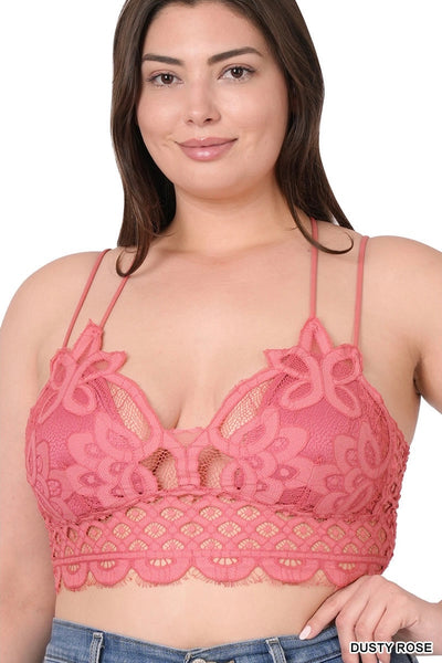 Sweet Muse Scallop Lace Bralette in Dusty Rose