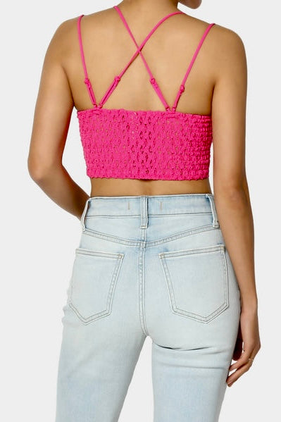 Sweet Muse Scallop Lace Bralette in Fuchsia