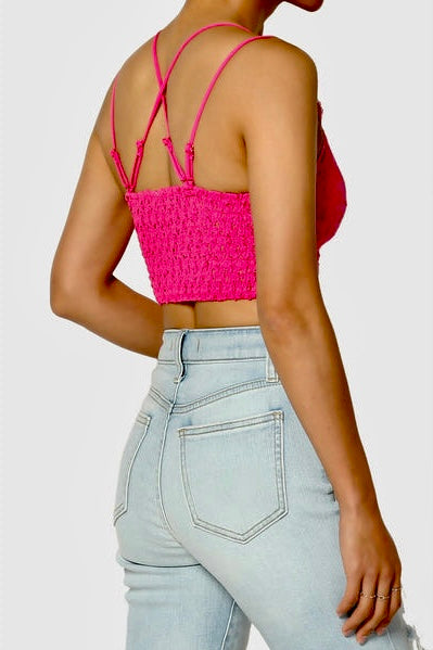 Sweet Muse Scallop Lace Bralette in Fuchsia