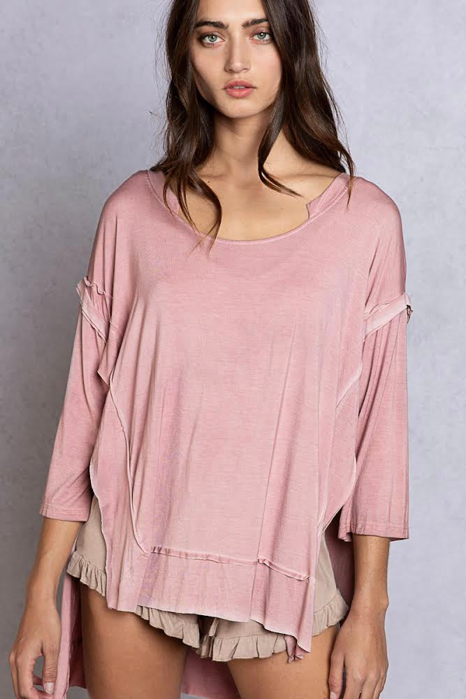 Better Together High-Low Tunic Top in Pink