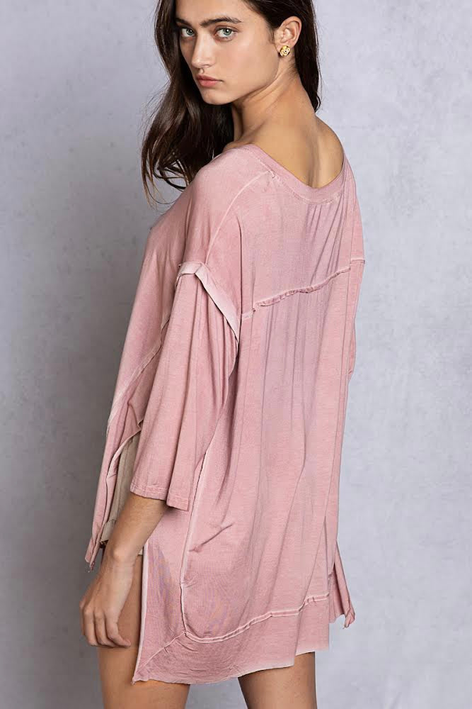Better Together High-Low Tunic Top in Pink