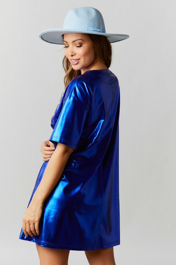 Count Your Lucky Stars Metallic Sequin Star Fringe Dress in Blue – Poppy  and Seed