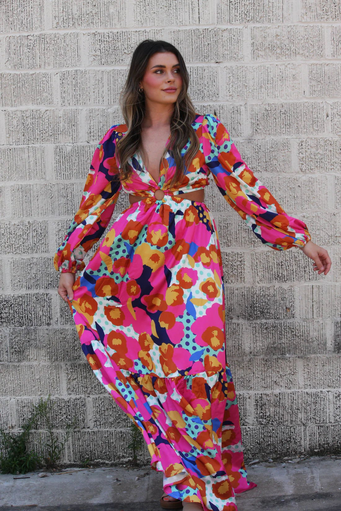 St. Tropez Floral Vacation Maxi Dress